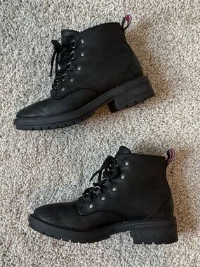 Cole Haan Black Lace-Up Ankle Boots